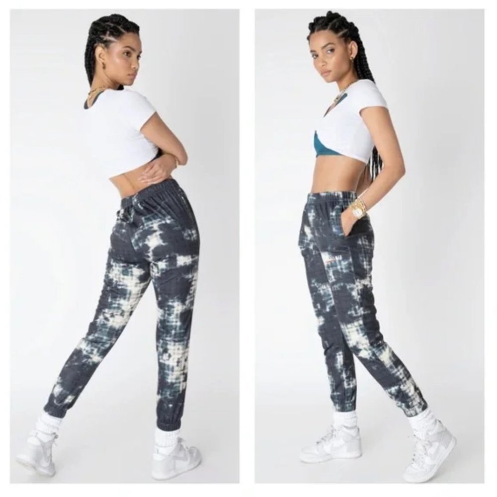 ADAM SELMAN Bleach Plaid Sweatpants Size Extra Small